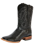 Men's Western Boot - Caiman Belly Print - 100 Años - Black 43633