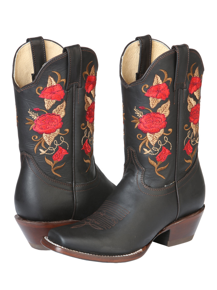 El General Women's Leather Western Cowboy Boot - Crazy Choco 43663
