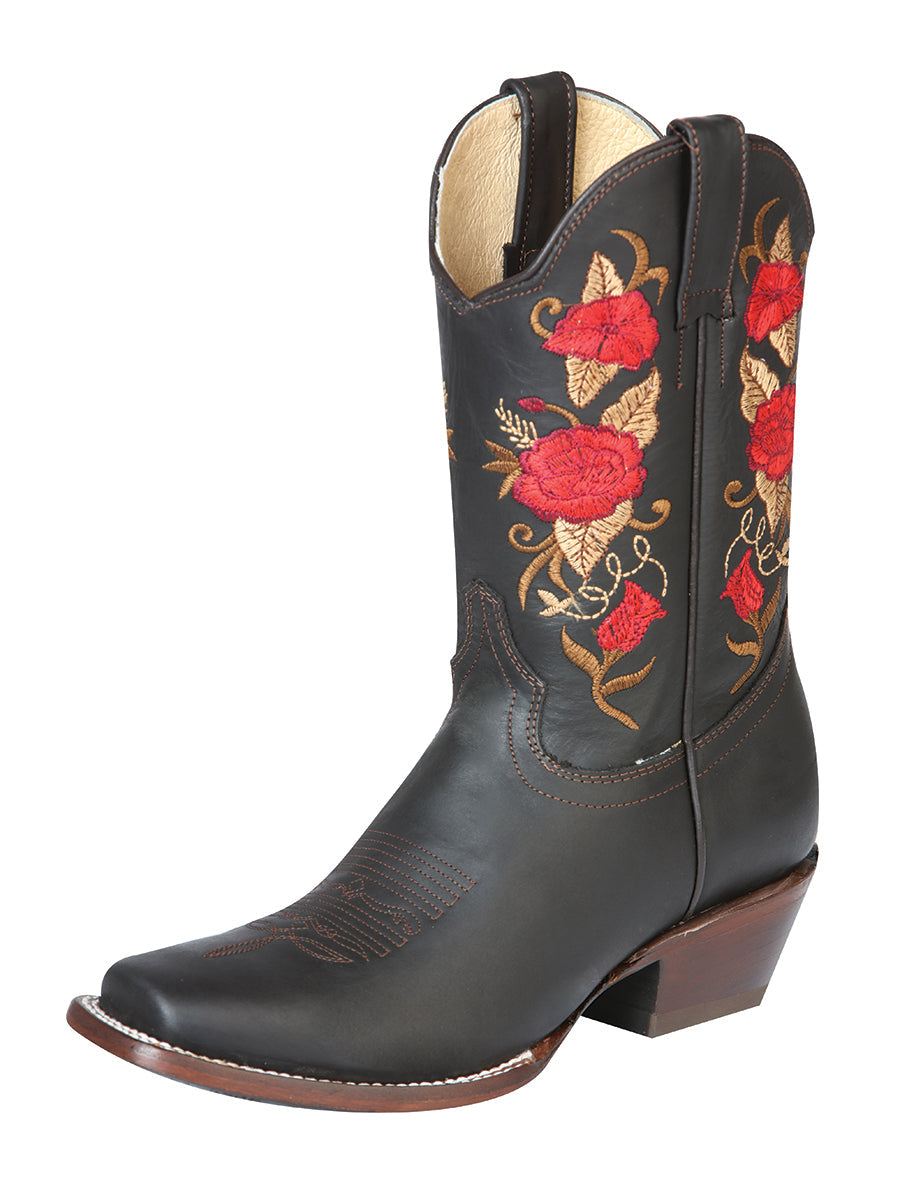 El General Women's Leather Western Cowboy Boot - Crazy Choco 43663