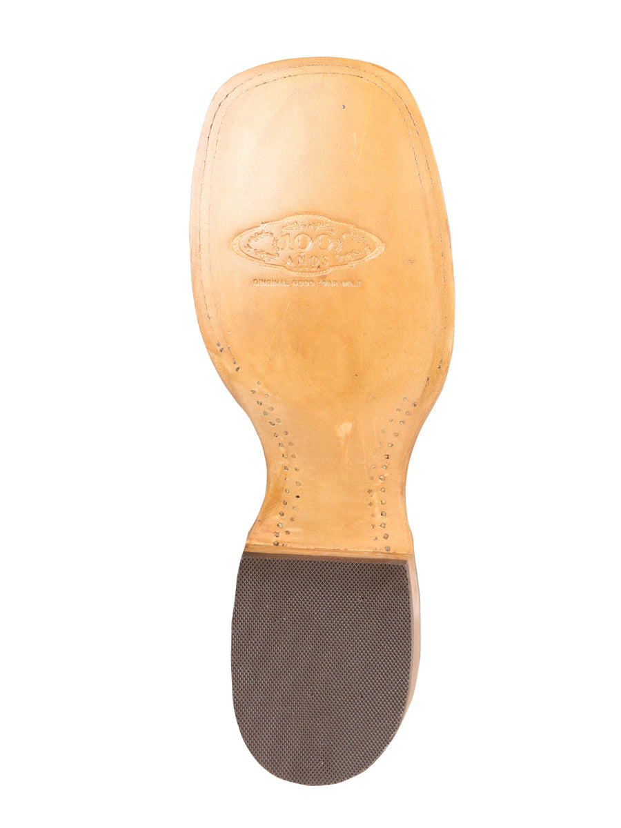 El General Men's Exotic Monster Fish Cowboy Boots - Cream 44114