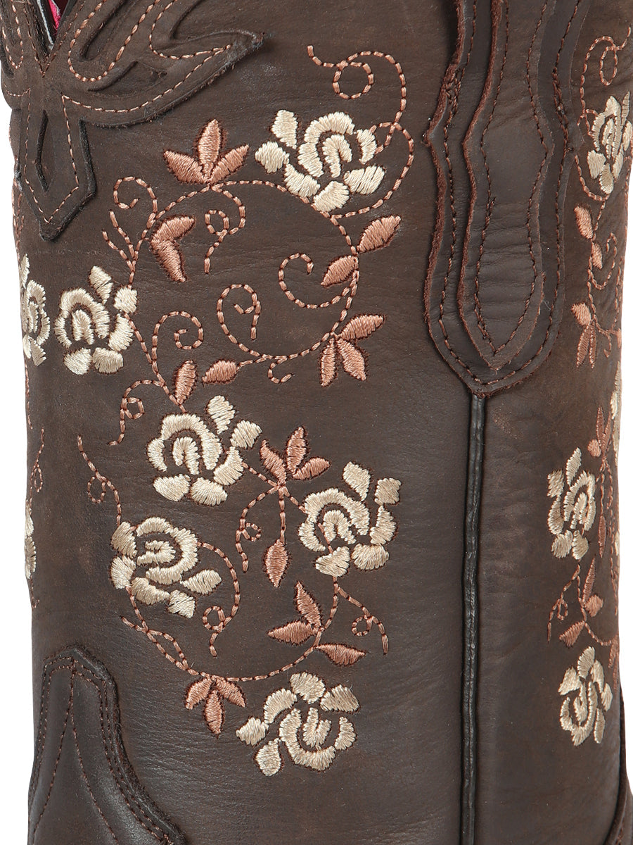 El General Women's Leather Cowgirl Boots - Made in Mexico - Crazy Brown 44635