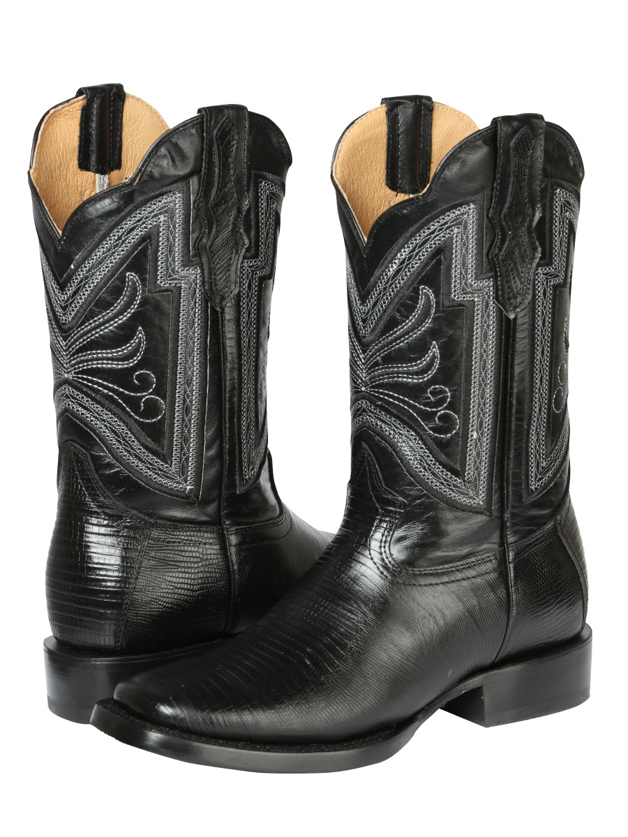 El General Men's Rodeo Boot - Lizard Print - Black 44666