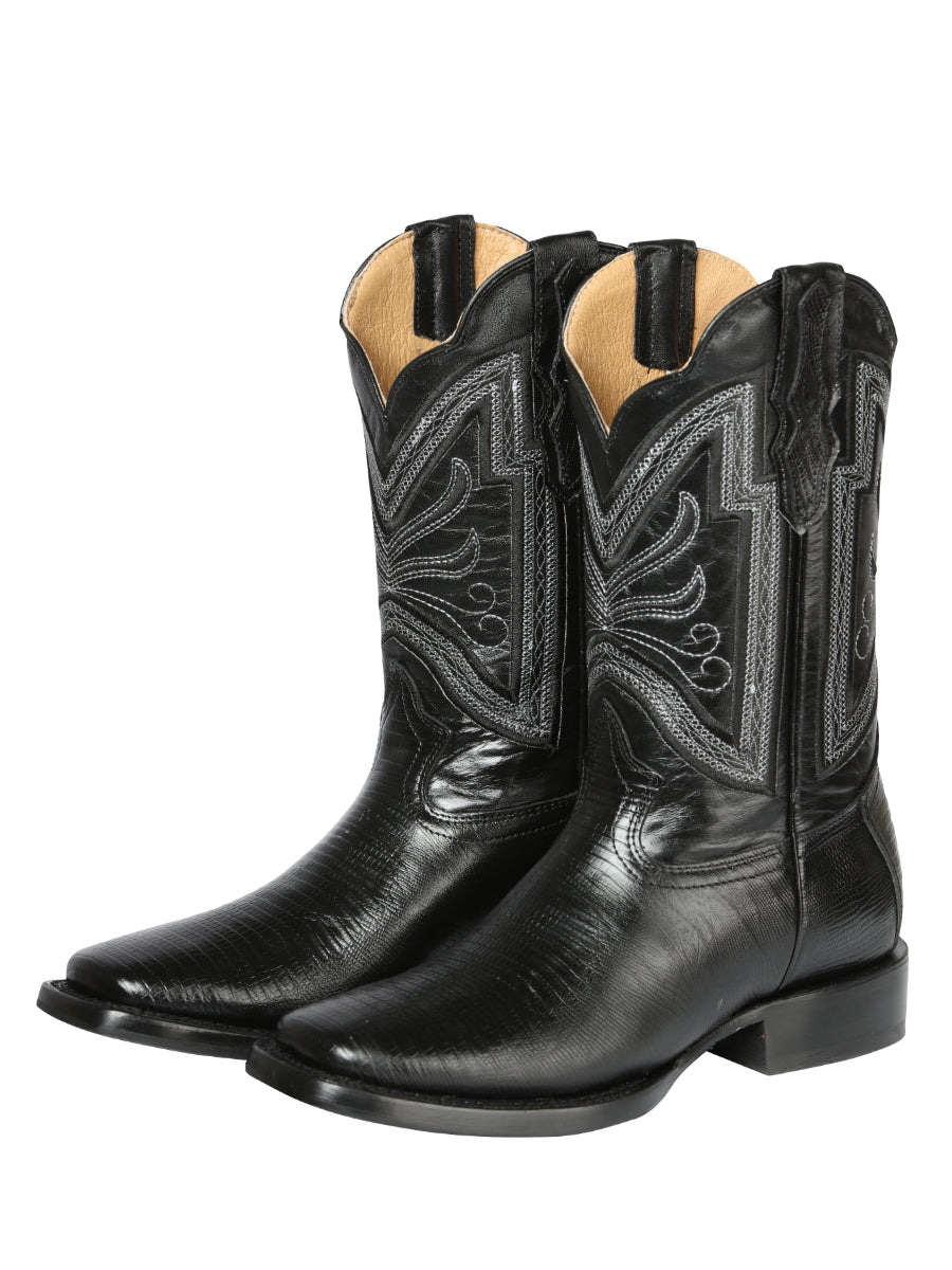 El General Men's Rodeo Boot - Lizard Print - Black 44666