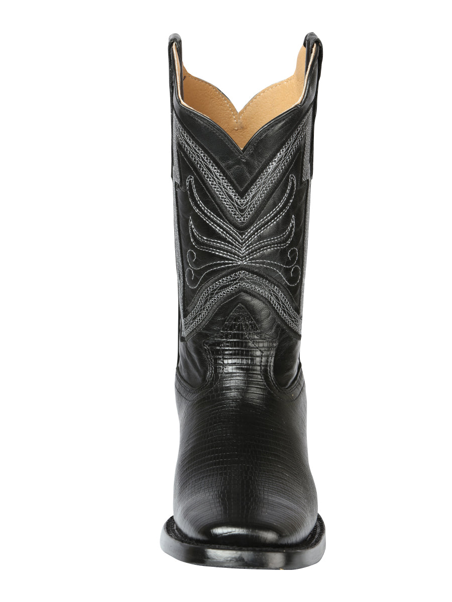 El General Men's Rodeo Boot - Lizard Print - Black 44666