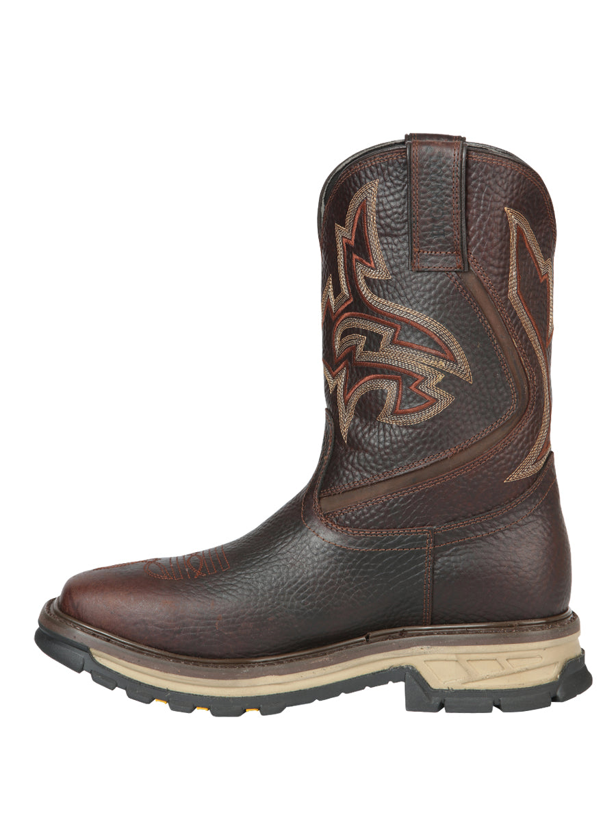 El General Men's Leather Work Boot - Made in Mexico - Bull Fight Cafe Brown 44692