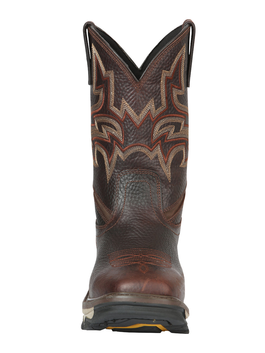 El General Men's Leather Work Boot - Made in Mexico - Bull Fight Cafe Brown 44692