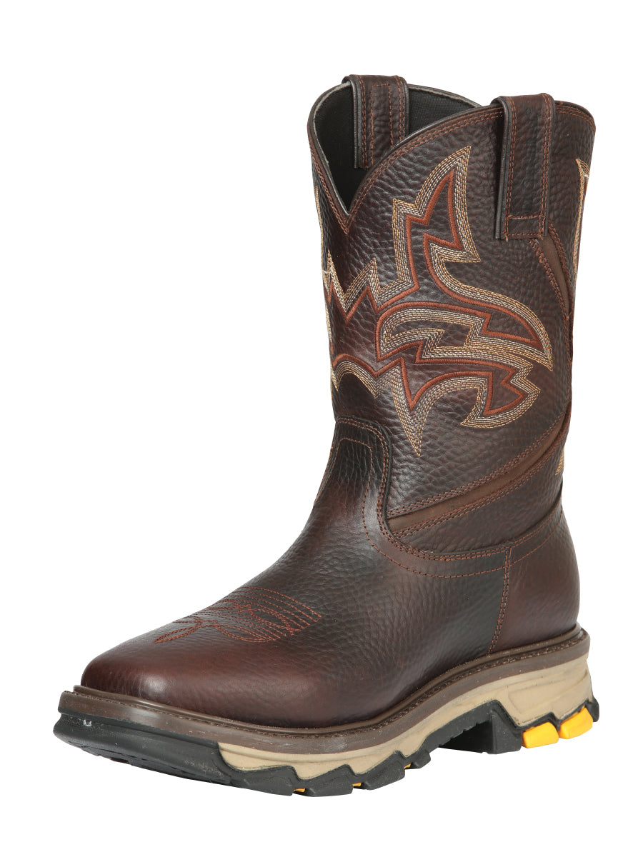 El General Men's Leather Work Boot - Made in Mexico - Bull Fight Cafe Brown 44692