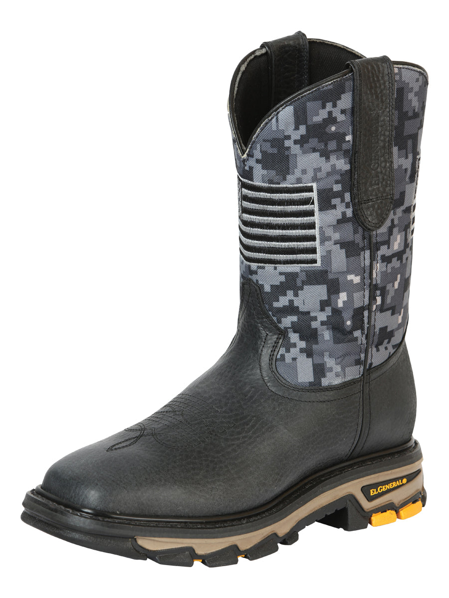 El General Work Boot Bull Fight Leather Black 44756