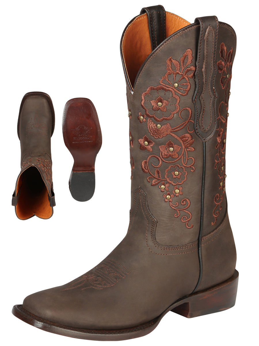 El General Women's Rodeo Boots Crazy Leather - Brown 44847
