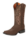 El General Women's Rodeo Boots - Nubuck Leather - Camel 44849