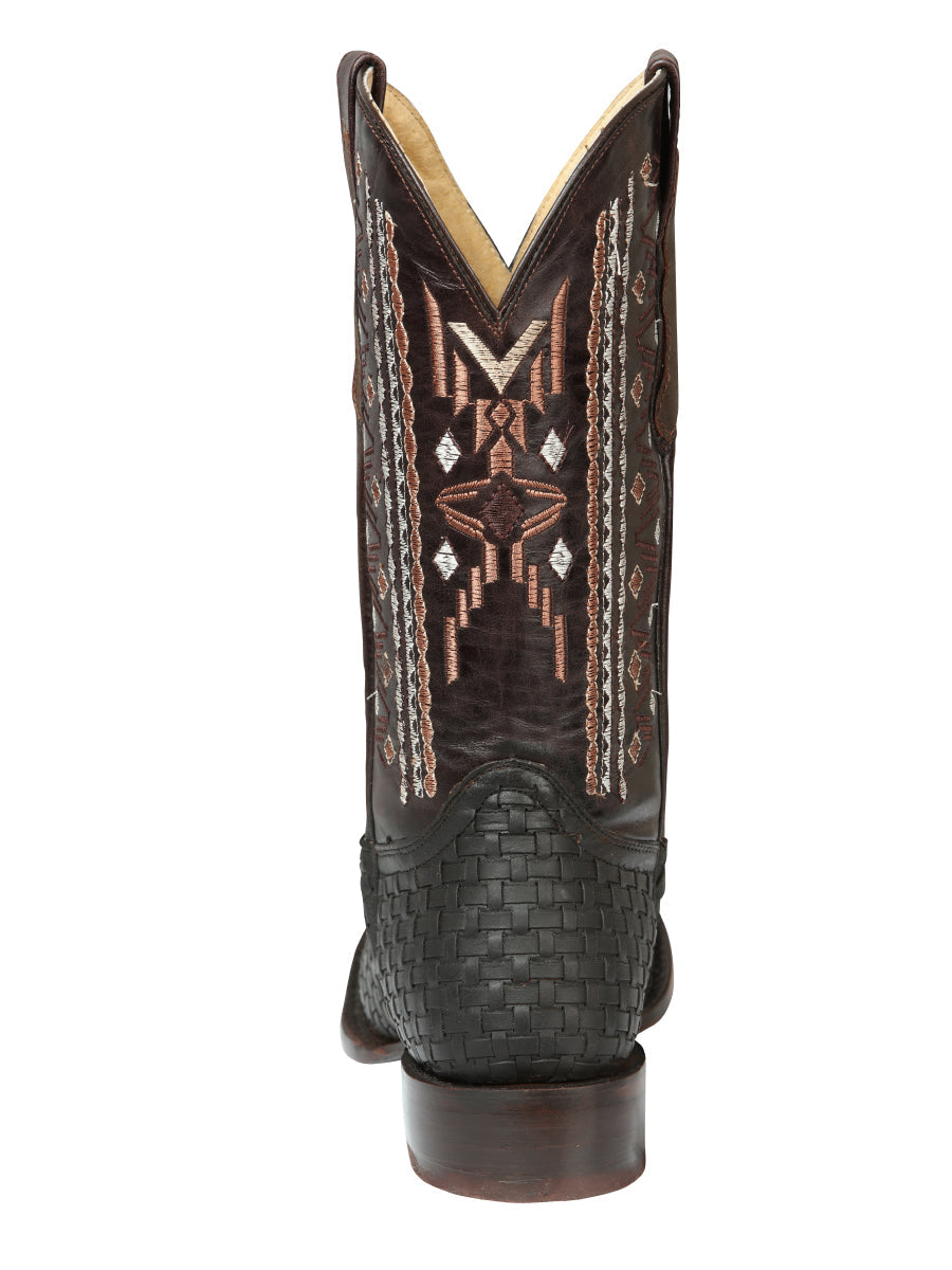 El General Men's Leather Rodeo Boots Petatillo - Crazy Brown 44861