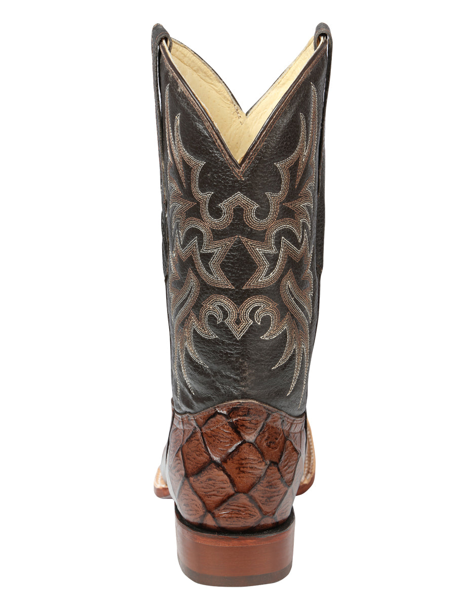 El Señor de los Cielos Men's Rodeo Boot - Monster Fish Print - Brown 44931