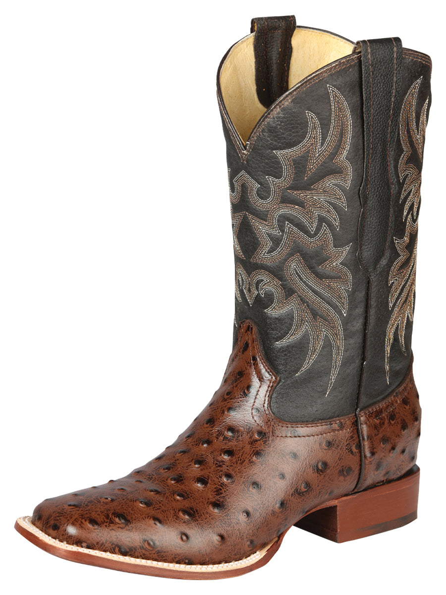 El Senor de los Cielos Rodeo Boot Imitation Ostrich Brown 44934