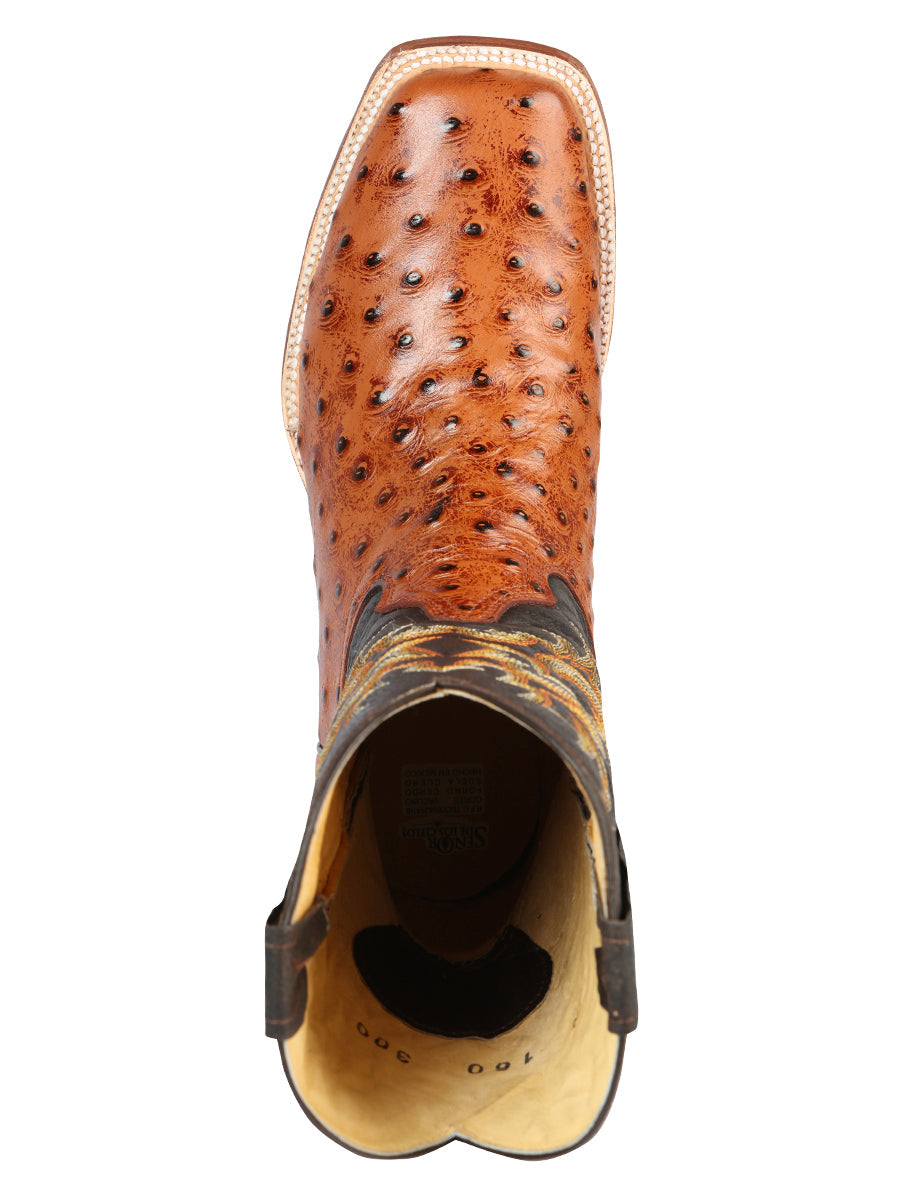 Embossed Cognac Ostrich 44936
