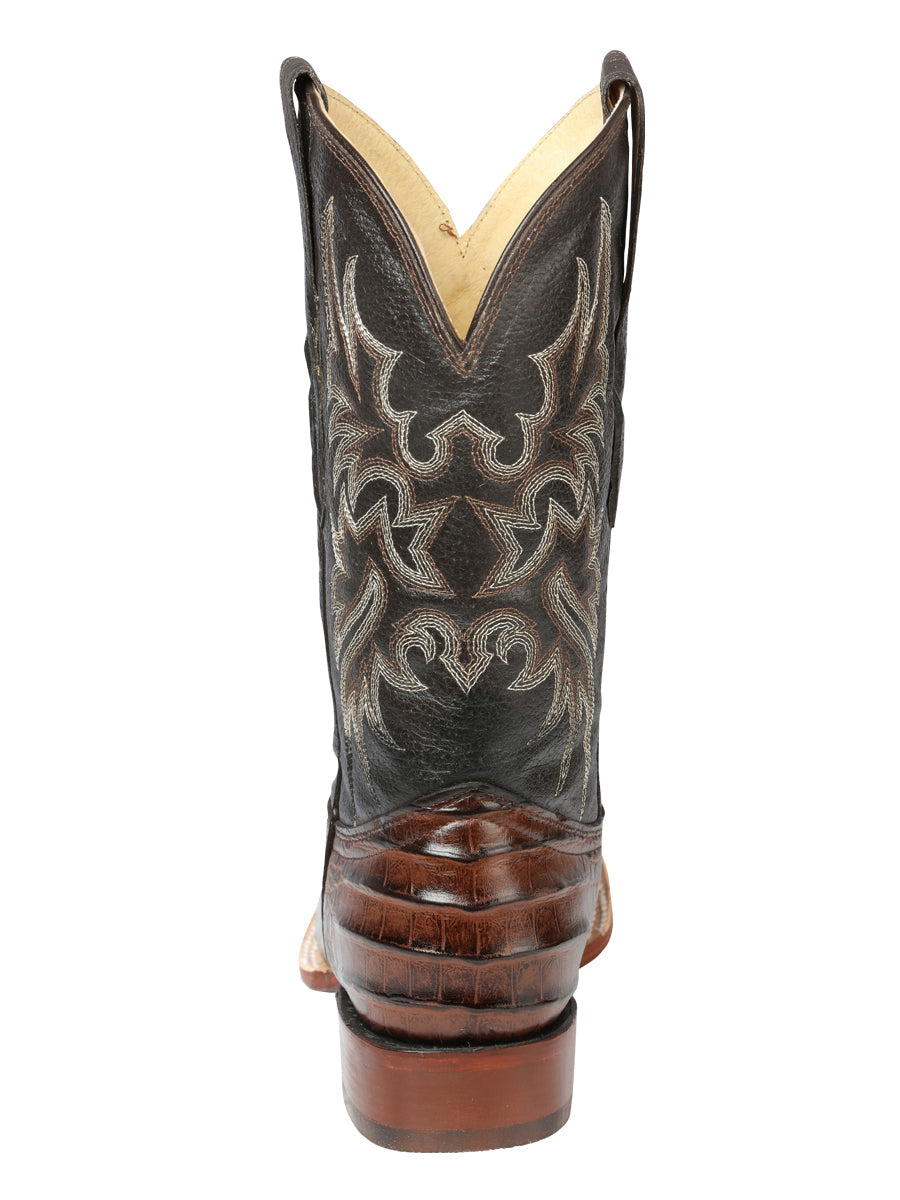 El Señor de los Cielos Men's Rodeo Boot Imitation Caiman Belly Leather Brown 44937
