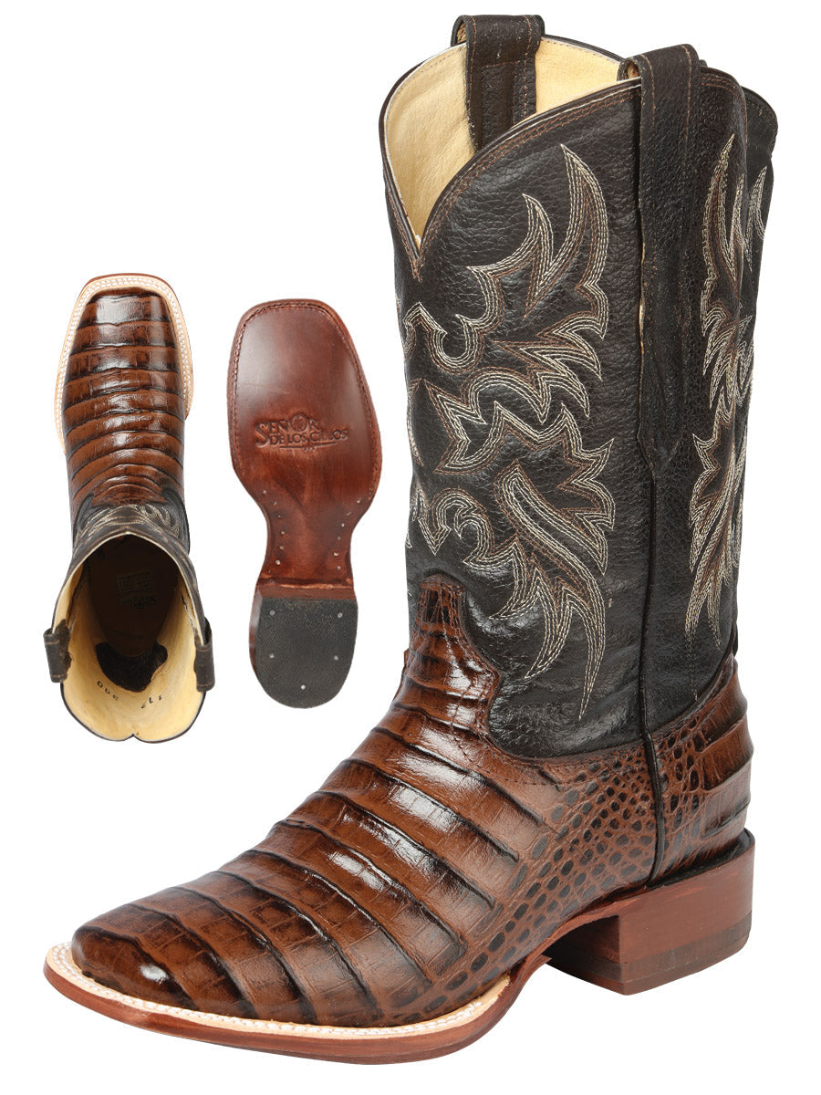El Senor de los Cielos Men's Rodeo Boot Caiman Belly Brown 44937