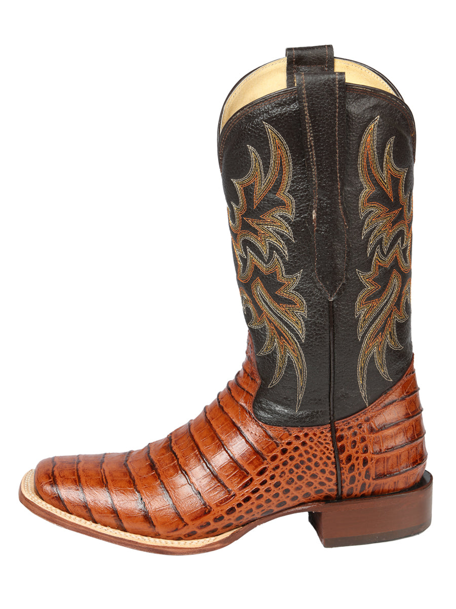 El General Rodeo Boots - Alligator Print - Cognac 44939
