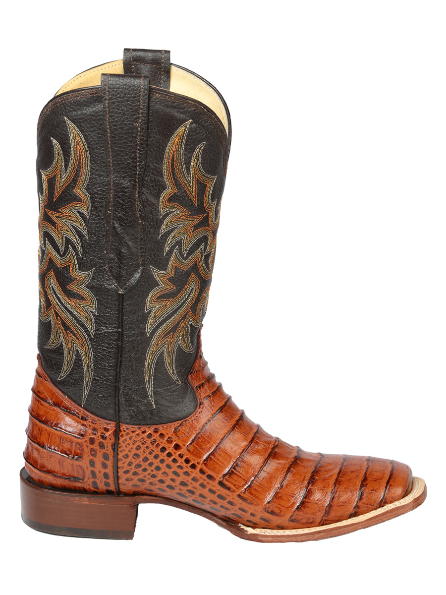 El General Rodeo Boots - Alligator Print - Cognac 44939