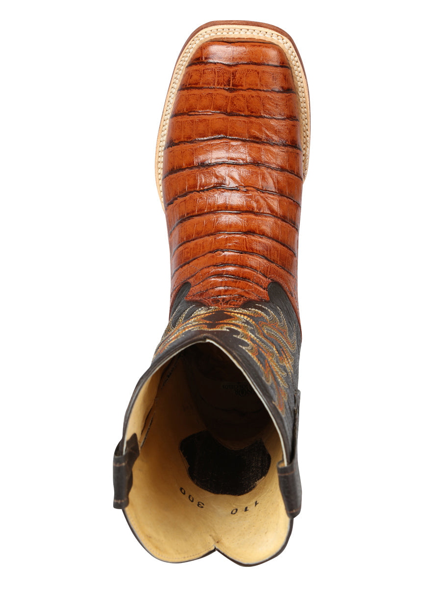 El General Rodeo Boots - Alligator Print - Cognac 44939