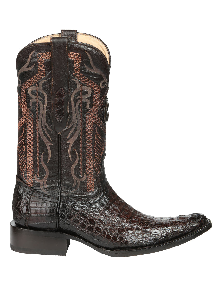 El General Men's Exotic Hornback Caiman Cowboy Boots - Brown 45082