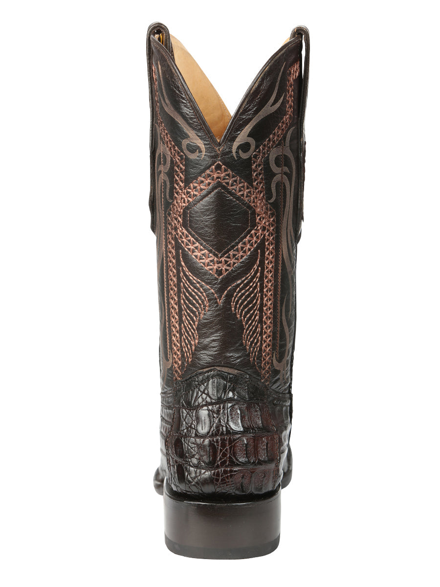 El General Men's Exotic Hornback Caiman Cowboy Boots - Brown 45082