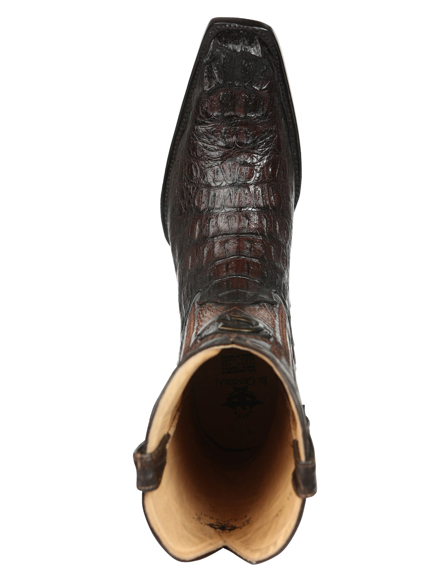El General Men's Exotic Hornback Caiman Cowboy Boots - Brown 45082