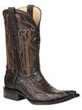 El General Men's Exotic Hornback Caiman Cowboy Boots - Brown 45082