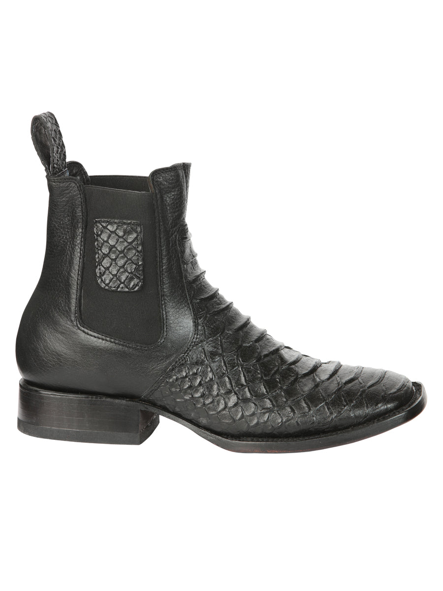 El General Python Imitation Black Ankle Boots 45093