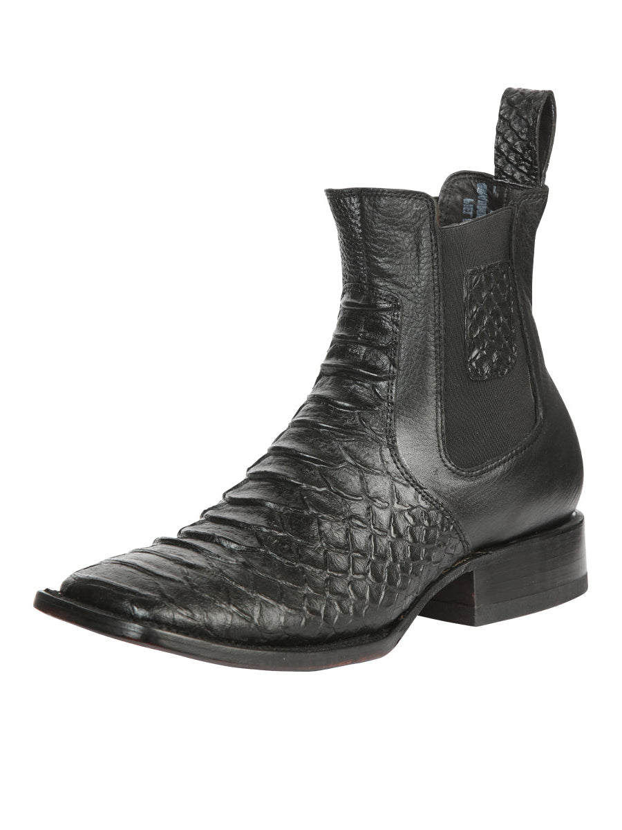 El General Python Imitation Black Ankle Boots 45093