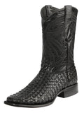 El General Men's Leather Rodeo Boots Petatillo - Black 45096