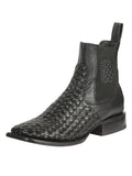El General Men's Rodeo Black Petatillo Woven Ankle Boots 45181