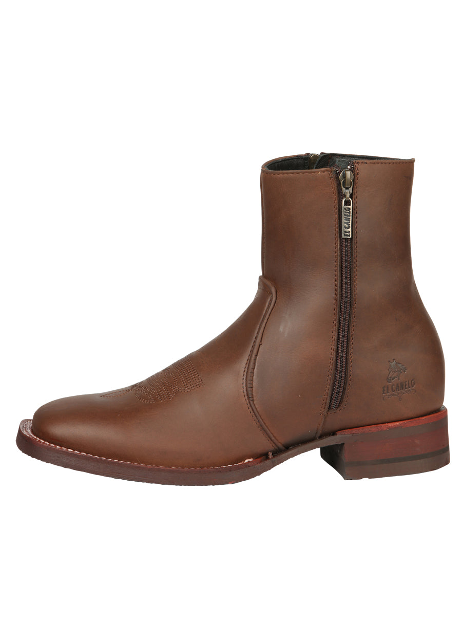 El Canelo Men's Ankle Boots Crazy Leather Wood 45214