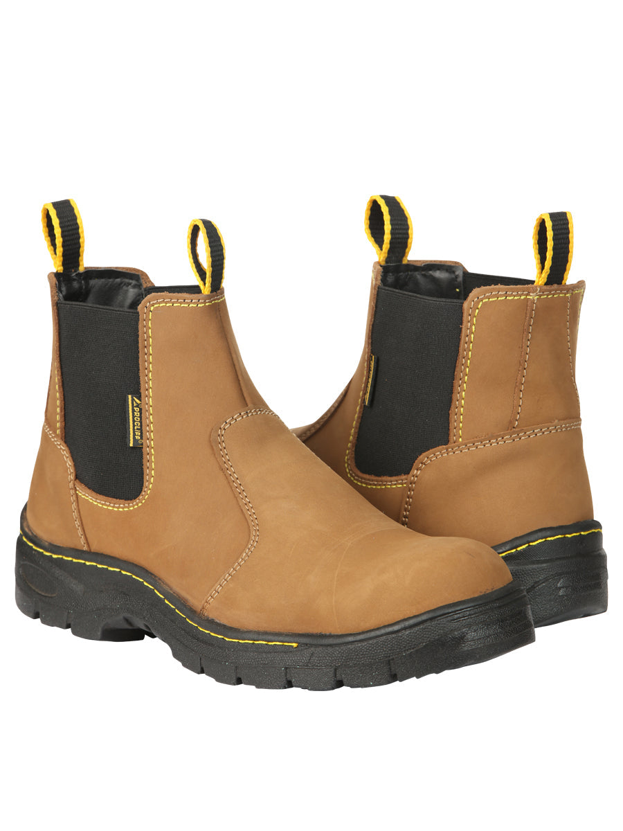 ProCliff Slip-On Steel Toe Work Shoes for Men – Nubuck Maple, Made in Mexico 45284