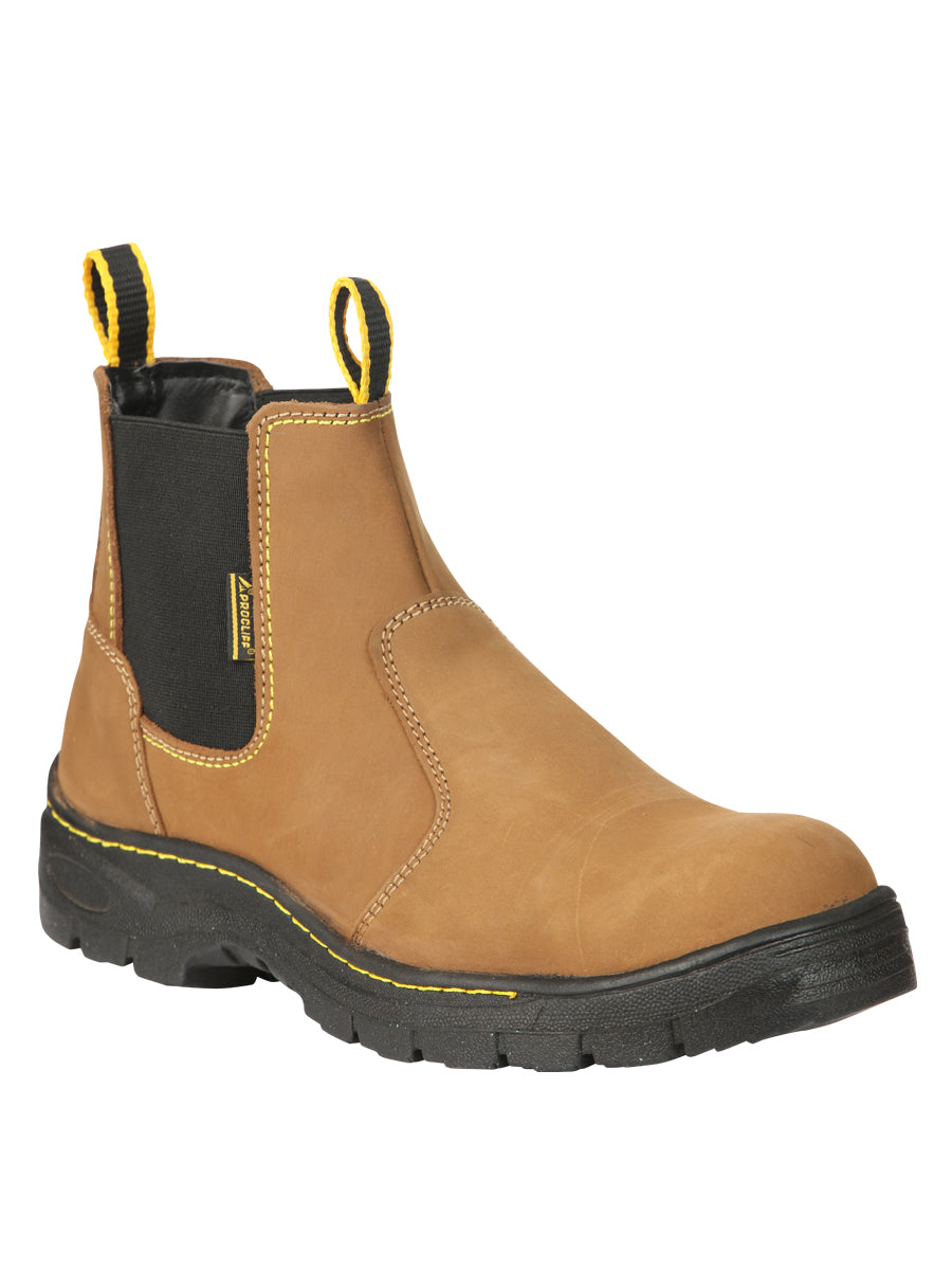 ProCliff Slip-On Steel Toe Work Shoes for Men – Nubuck Maple, Made in Mexico 45284