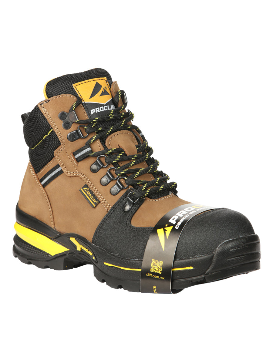 ProCliff Steel Toe Work Shoes for Men – Nubuck Maple, Lace-Up, Made in Mexico 45286