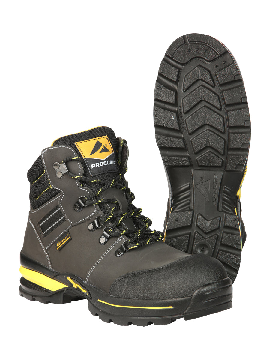 ProCliff Steel Toe Work Shoes for Men – Nubuck Grey, Made in Mexico 45288