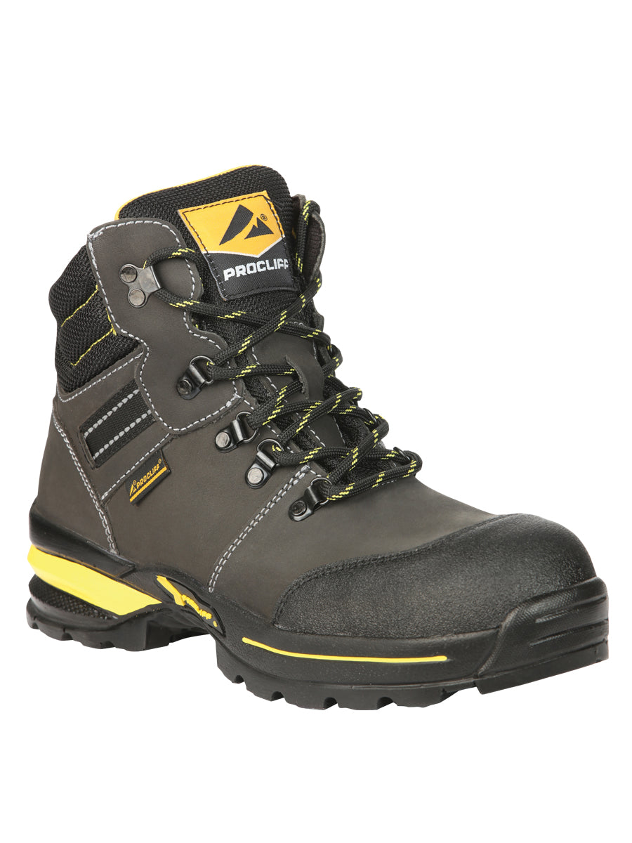 ProCliff Steel Toe Work Shoes for Men – Nubuck Grey, Made in Mexico 45288