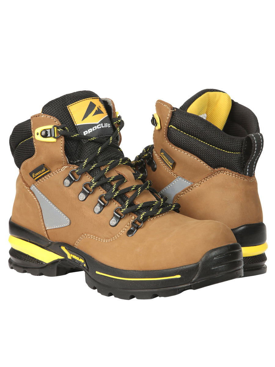 ProCliff Steel Toe Work Shoes for Men – Nubuck Maple, Made in Mexico 45289