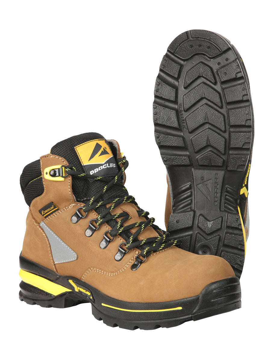 ProCliff Steel Toe Work Shoes for Men – Nubuck Maple, Made in Mexico 45289