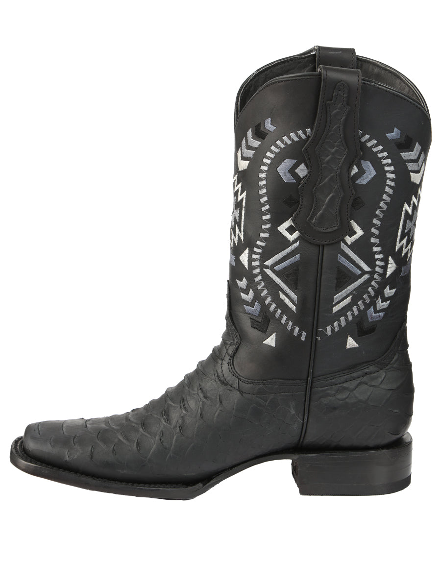 El General Men's Python Print Rodeo Boots - Black 45398