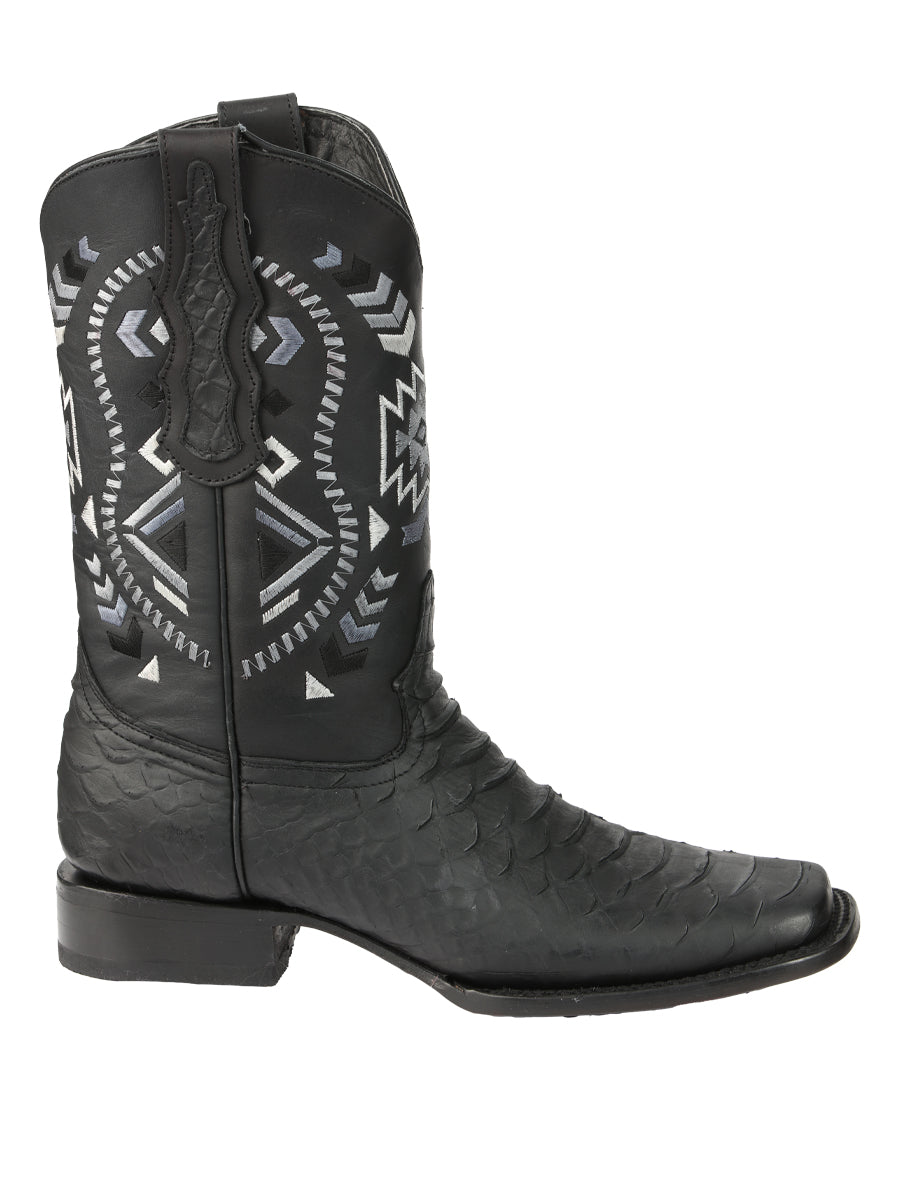 El General Men's Python Print Rodeo Boots - Black 45398