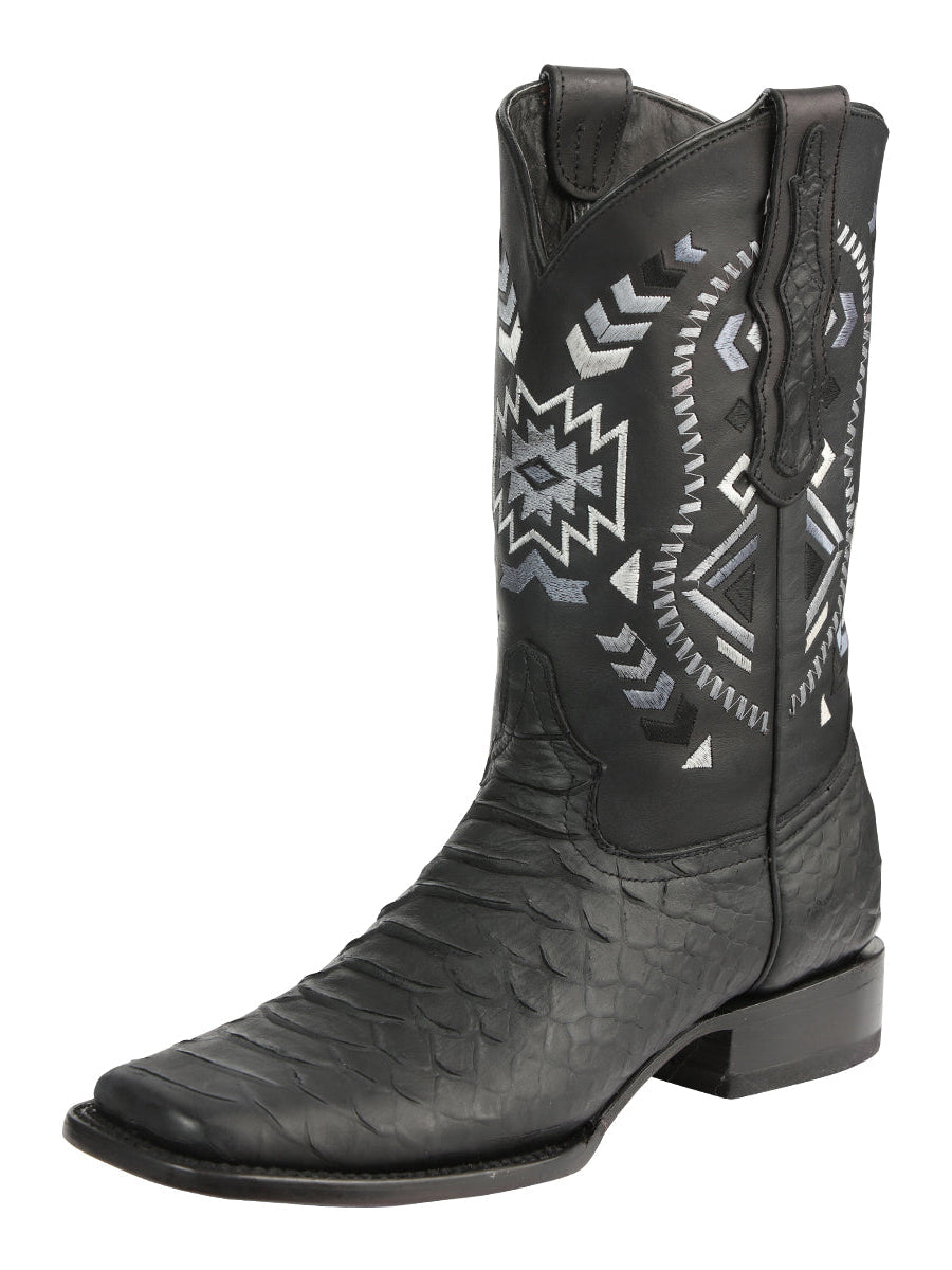 El General Men's Python Print Rodeo Boots - Black 45398