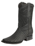 El General Men's Leather Rodeo Boots Petatillo - Black 45400