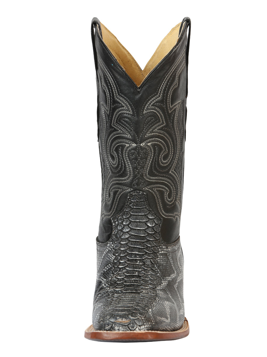El General Men's Python Imitation Rodeo Boots Gray 45432