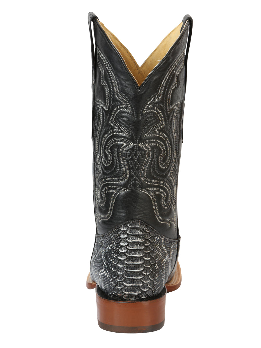 El General Men's Python Imitation Rodeo Boots Gray 45432