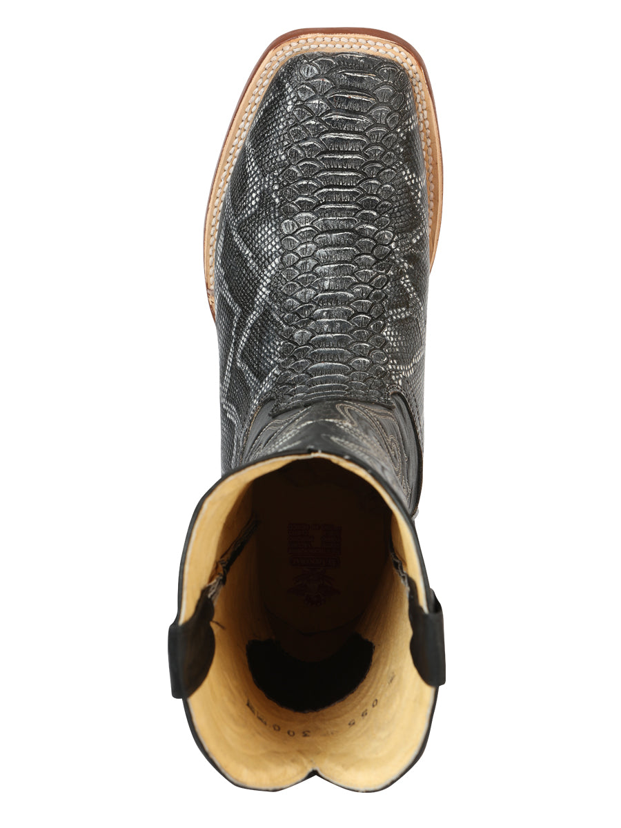 El General Men's Python Imitation Rodeo Boots Gray 45432