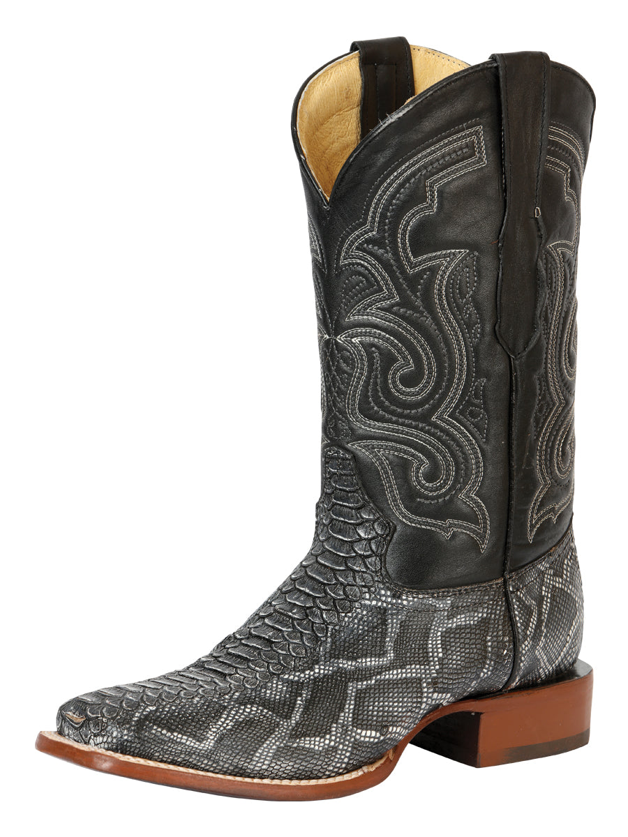 El General Men's Python Imitation Rodeo Boots Gray 45432
