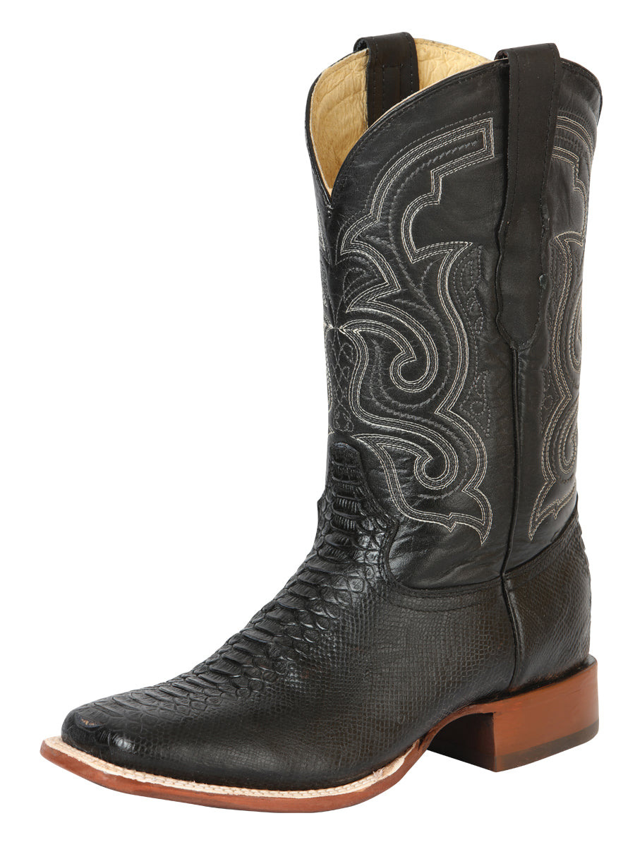 El General Men's Python Print Rodeo Boots - Black 45433