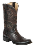 El General Men's Exotic Lizard Cowboy Boots - Brown - Style 45513