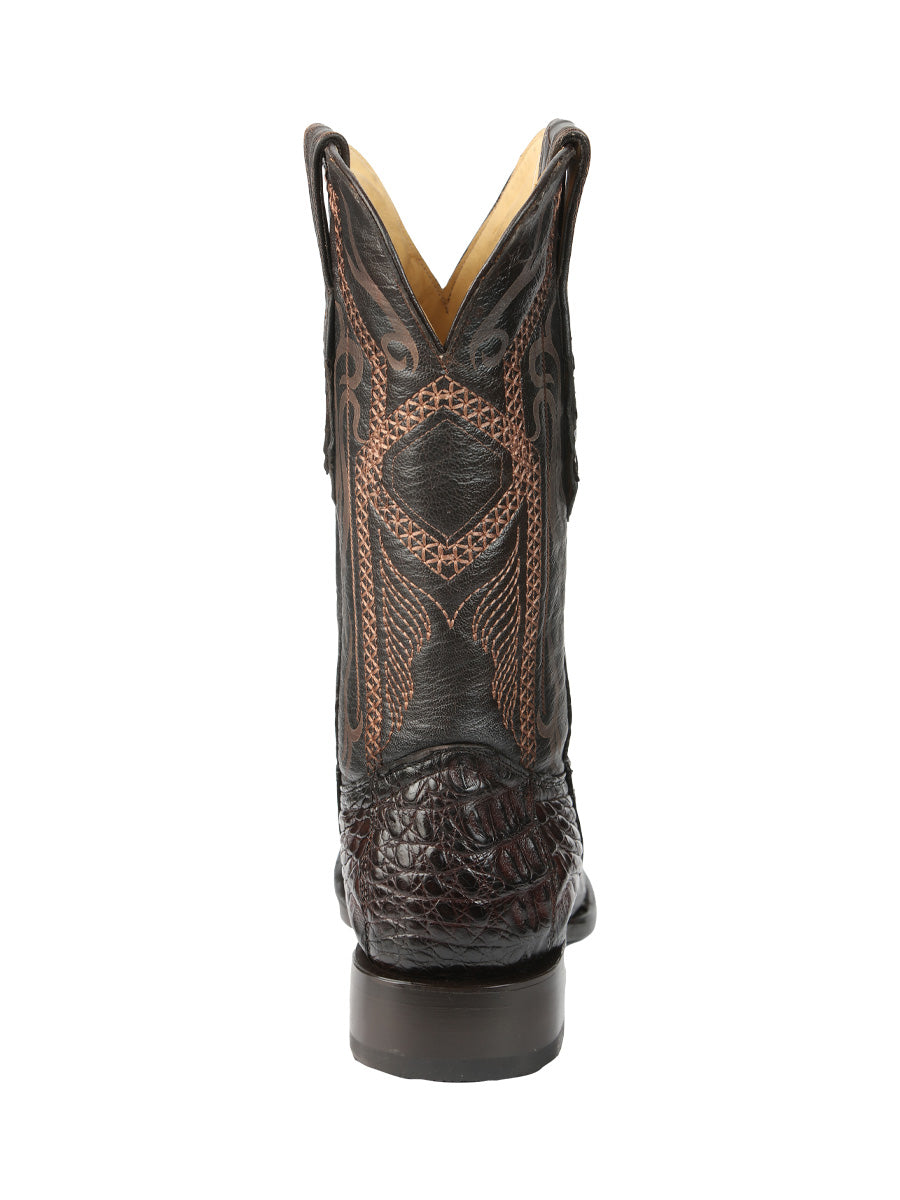 El General Men's Exotic Hornback Caiman Cowboy Boots - Brown 45522